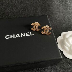 Chanel gold stud earrings
